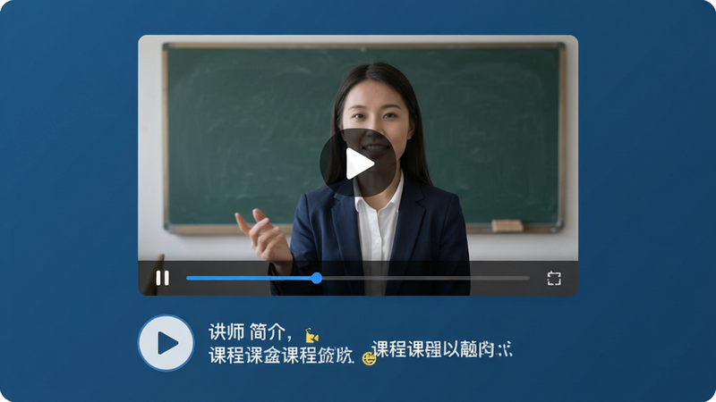 ����Ϊ��Ƶ���Ž��棬��������Ϊ��Ƶ���������·���ʾ��ʦ�����γ̱��⣬��������UI��ƣ�ϸ�ڰ������Ű�ť��������������������ɾ����޶���Ԫ��