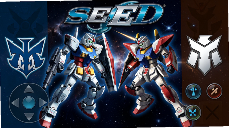 ����Ϊ������սʿ�ߴ�SEED���Ͼ�vs.�����ء���Ϸ�����棬����������������ǿգ��������������ɸߴ���ǿϮ���ɸߴ���ŵĻ��棬�����ʾ���Ͼ����£��Ҳ���ʾ�����ػ��£������С�SEED���������ײ�Ϊ����ҡ���빥����ť��������Ϊ�ƻ�дʵ��ɫ��������Ϊ����ϸ�ڷḻ�����ʸ��壬�޶���Ԫ��