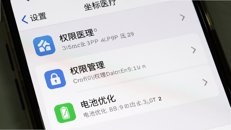 ����Ϊ�ֻ���Ļ��ͼ����ʾ����ҽ��APP�����ý��棬�ص�ͻ����Ȩ�޹������͡�����Ż���ѡ�����Ϊ�б�ʽ��ͼ������������˵�����������Ϊϵͳԭ�����÷��ɫ�����ԣ������������޶���װ�Σ�ͻ������ָ��������������ҽ�ơ�������