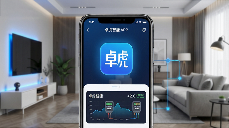 ����Ϊ�ֻ���Ļչʾ׿������APP���棬����Ϊ�ִ����ܼҾӿ������������־���ͻ��APPͼ�꣬�Ű�������ʾ��ѹ��������ͼ�������Ϊ�Ƽ�����磬ϸ�ڰ�����ɫ��Ч��������ʾ��ͼ�����ʸ��壬�ɾ��޶���Ԫ�أ����ֱ�ע