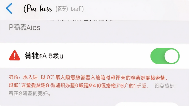 手机设置界面截图,显示权限管理页面,存储权限开关处于开启状态,旁边有红色警示标志,提示用户注意权限设置,背景为白色,界面元素清晰,无多余干扰,高清