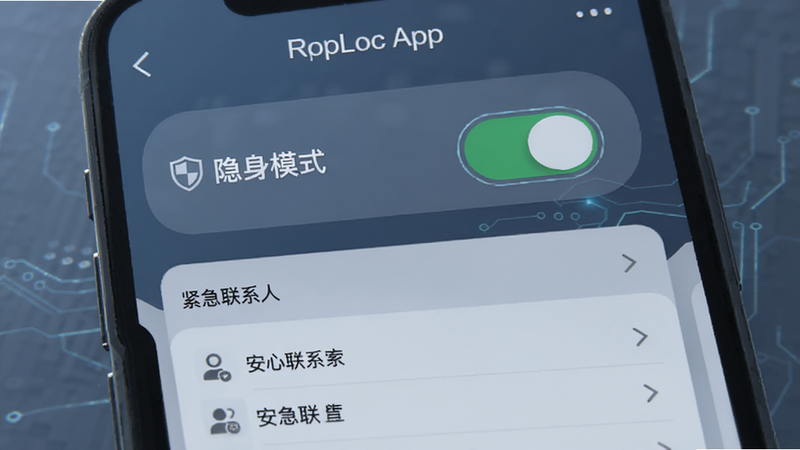 ���¹켣App�İ�ȫ����ҳ�棬��ʾ������ģʽ�������ѿ������Ա��ж���ͼ���ʾ����״̬���·��С�������ϵ�ˡ��б�������������ְ�ȫ�к�˽���ԣ�ɫ��ƫ�侲������ɫ��ϸ�ڴ����ֿƼ�����Ԫ�أ���������