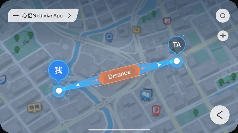 չʾ���¹켣App��ʵʱ��λ���ܽ��棬��ͼ��������ʾ�����ƶ��ĵ㣬һ�����Ϊ���ҡ���һ�����Ϊ��TA�����м��ж�̬�ľ�����ʾ���������ǳ��нֵ���ͼ���������ִ���ͻ���Ƽ��к����ӸУ����ʸ���