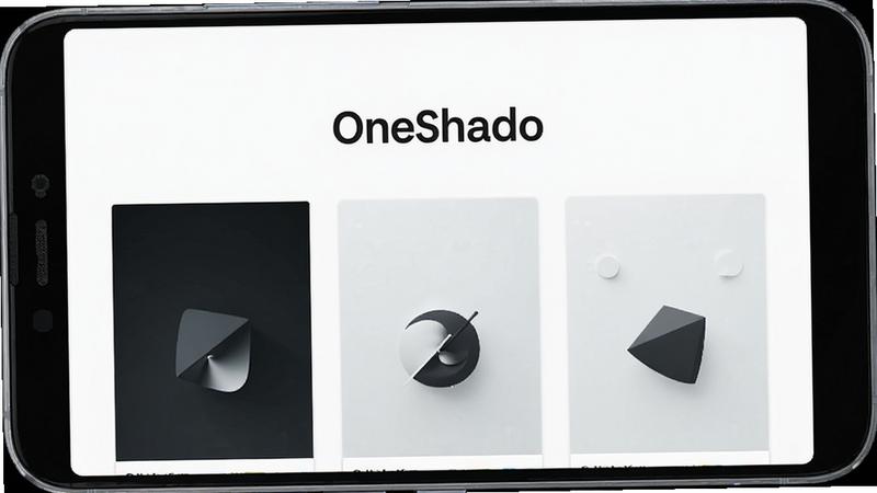 OneShado安卓应用界面全景展示,主体为手机屏幕居中显示,布局简洁,上方显示应用名称