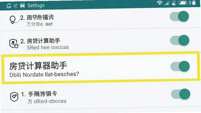 主体为手机设置界面截图,高亮显示