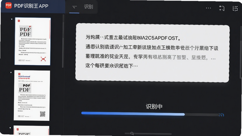 ����ΪPDFʶ����APP���棬���������������ʾPDF�ĵ�����ͼ���Ҳ���ʾʶ������ı����Ű����࣬����Լ�ִ���ϸ�ڴ�ͻ����ʶ���С������������ʸ��壬�ɾ����޶���Ԫ��