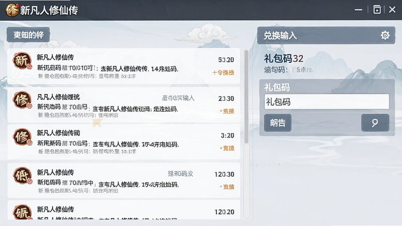 游戏内邮箱界面截图,主体为邮件列表与兑换输入框,布局清晰,风格为简洁UI设计,细节显示礼包码输入状态,画质清晰,无多余弹窗,文字包含