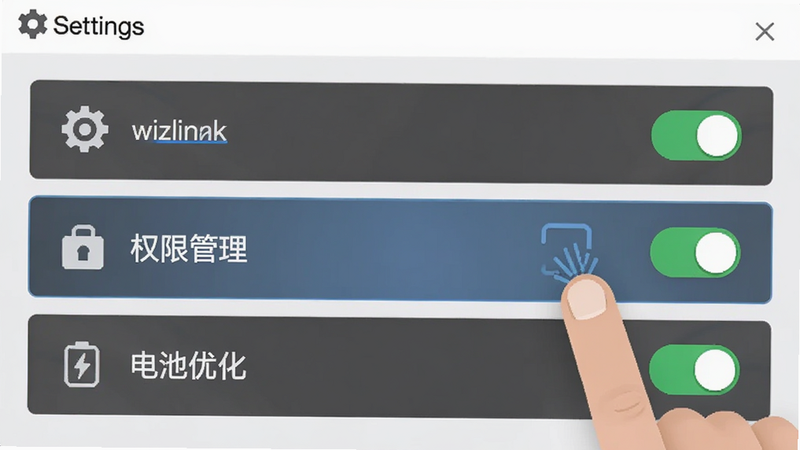 չʾwizlink���ý��棬������ʾ��Ȩ�޹������͡�����Ż���ѡ���ָ���ͼ�꣬����Ϊǳɫ�������������Ű���գ�����ƽ��ϸ��չʾ����״̬�������������ɾ����޶���Ԫ�أ����ֱ�ע