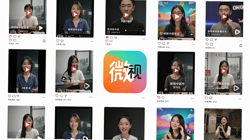 ΢���й�app��ҳȫ��ͼ����ɫ������������ʾ΢���й�Logo����Χ���ƶ���Ƶ����ͼ����ƽ����Ʒ�񣬸��壬�޶���Ԫ��