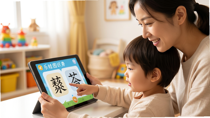 �����Ǽҳ��뺢��һ��ʹ�����޿�ͼʶ�ֵ���ܰ����������Ϊ���ӻ����ӽǣ�����ָ��ƽ����Ļ�ϵĺ��֣��ҳ�΢Ц�����������������Ķ�ͯ�����Ű���ů��г�������ܰ������ϸ��չʾ����רע�����飬������ͣ�����Ӱ����