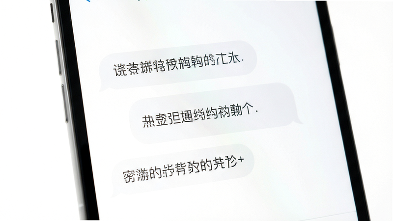 一个干净明亮的聊天界面特写,屏幕显示简洁的文字对话框,没有广告横幅,背景为纯白色,字体清晰易读,整体布局留白充足,排版优雅,风格极简主义,细节平滑,画质高保真,无多余装饰