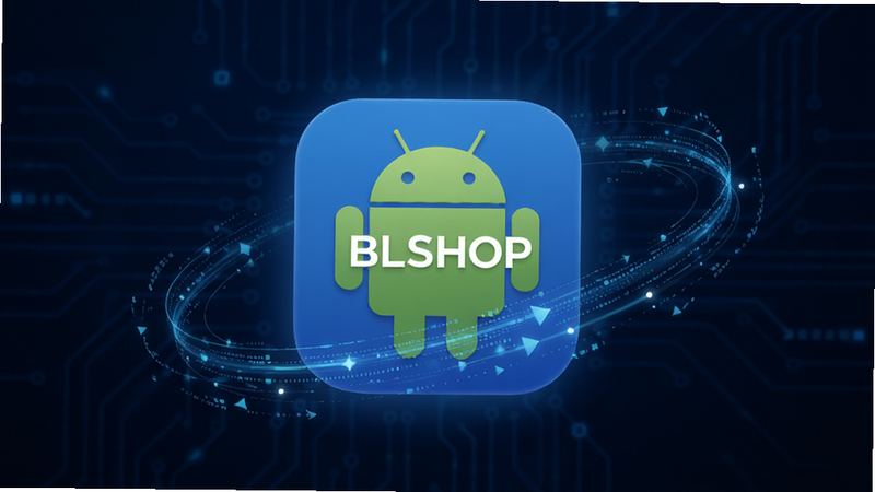 ����ΪBLSHOP��׿Ӧ��ͼ������������ɫ�Ƽ��б������룬��Χ�����ų����������������΢������ɫ���Σ����־��жԳƣ��Ű�����������Ϊ�ִ��Ƽ�����磬ϸ�ڴ����ָ������ݴ�����ʸУ����ʸ��壬�ɾ����޶���Ԫ��