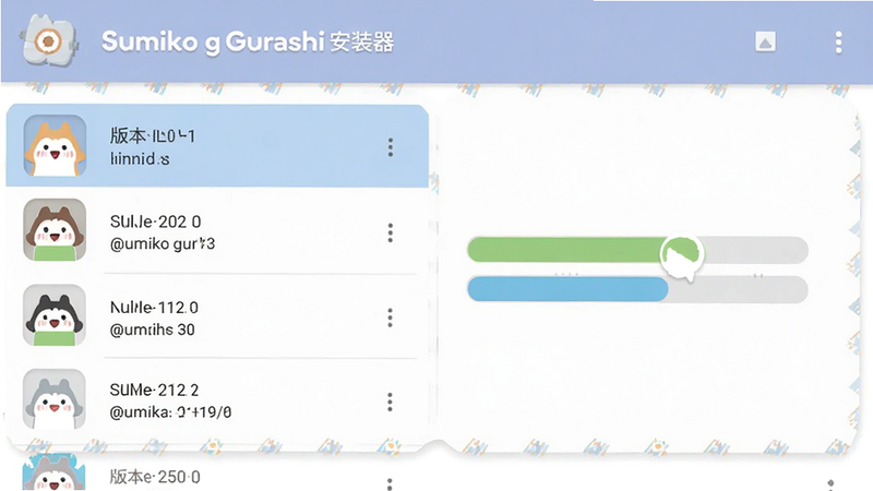 ����չʾһ����Ϊ��Sumikko gurashi��װ�����İ�׿�ֻ�Ӧ�ý��棬���������������ʾ�汾�б����Ҳ�Ϊ������������ƽ����ɫ����ͣ�ϸ�ھ��£����ʸ��壬�ɾ����޶���Ԫ��