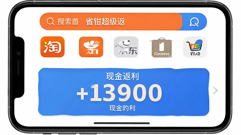 ����Ϊ�ֻ���Ļ���棬��ʾ��ʡǯ��������APP��ҳ�������������࣬������������Ŀ���·��������Ա��������ȵ���ͼ�꣬�м�ͻ����ʾ����ֽ������֣��Ű���ñ�ƽ����Ʒ����ɫ�԰�ɫΪ����������׺��ɫ����ɫƷ��ɫ��ϸ�ھ��£����ʸ��壬�ɾ��޶���Ԫ��