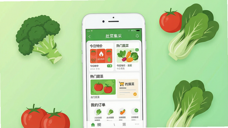 һ�Ÿ����ƽ�������ֻ�Ӧ�ý���չʾͼ������Ϊһ����ɫ�����ֻ�����Ļ��ʾ�����˼��ɡ�APP��ҳ�������������������������ؼۡ����������߲ˡ������ҵĶ�������ģ�飬����Ϊǳ��ɫ���䣬��Χ���������ʵ�������������������˵��߲˲廭���������ִ����ɾ����޶���Ԫ�أ�4K�ֱ���