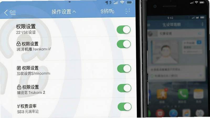 手机监控远程免费应用在手机上的操作界面截图风格,主体为设置页面,布局列表式,排版整齐,风格扁平化设计,细节包含开关按钮与文字说明,画质清晰,干净,文字