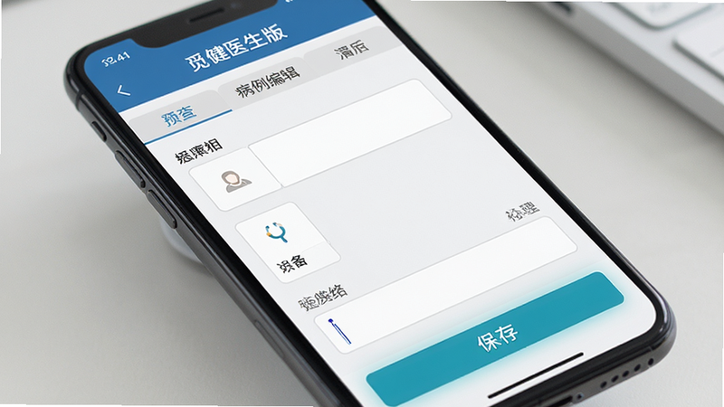 ��дչʾ���ٽ�ҽ���桱Ӧ���еĲ����༭���棬����Ϊ�ֻ���Ļ�������������ֱ�����������ǩҳ���Ű��߼����ܣ����ƫ��רҵ�칫�����ʸУ�ϸ����ʾ�����������뱣�水ť�ĸ���״̬�������������ɾ��޸���Ԫ��