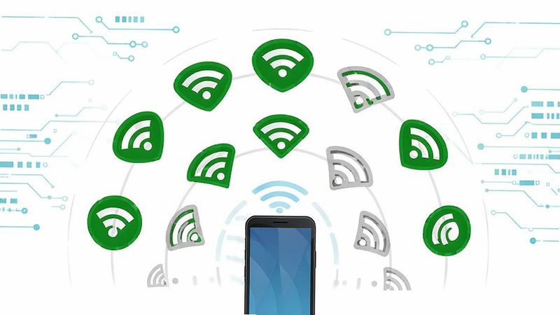 չʾWiFi�ź�ɨ����̵�ʾ��ͼ��������һ���ֻ����ڷ����������ߵ粨����������ʾ�����ͬǿ�ȵ�WiFiͼ�꣬ǿ���ź�ͼ��Ϊ��ɫʵ�ģ�����Ϊ��ɫ���ģ�����Ϊ��ɫ���Ƽ�������װ�Σ����־��У��Ű����࣬����ƽ����ϸ�����������ʸߣ��޶�������