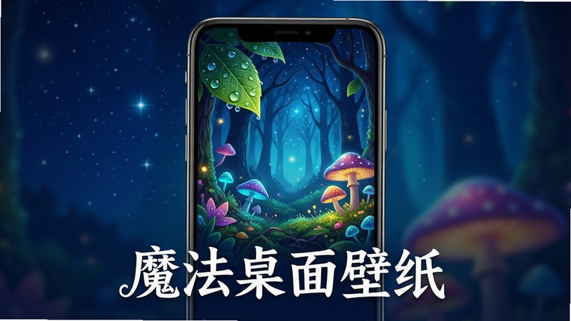 ����Ϊһ���ִ������ֻ�������д����Ļ��ʾ��ɫ�ʰ�쵵�ħ��ɭ�ֶ�̬��ֽ������Ϊ����ɫ�ǿս��䣬���־��У��Ű��࣬����λ��ҿƼ���ǿ��ϸ�ڷḻ����Ҷ�ϵ�¶��ͷ����Ģ��������8K���壬�ɾ��޶���Ԫ�أ����֡�ħ�������ֽ���԰�ɫ����������������Ļ�·�