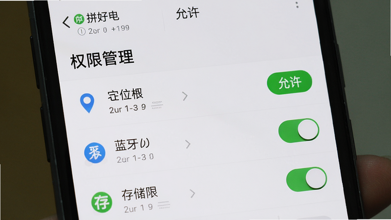 ����Ϊ�ֻ����ý��棬��ʾӦ��Ȩ�޹���ҳ�棬�����б�ʽ�����ϵͳԭ��UI��ϸ�ڰ�����λ���������洢Ȩ�޿��أ������������ɾ����޶��൯�������ְ���
