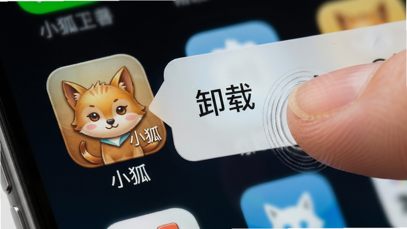 主体为手机桌面长按应用图标弹出菜单,显示“卸载”选项,布局聚焦于图标与菜单,排版清晰,风格为拟物化图标设计,细节处展示手指触控效果,画质高清,干净,无多余元素,文字包含