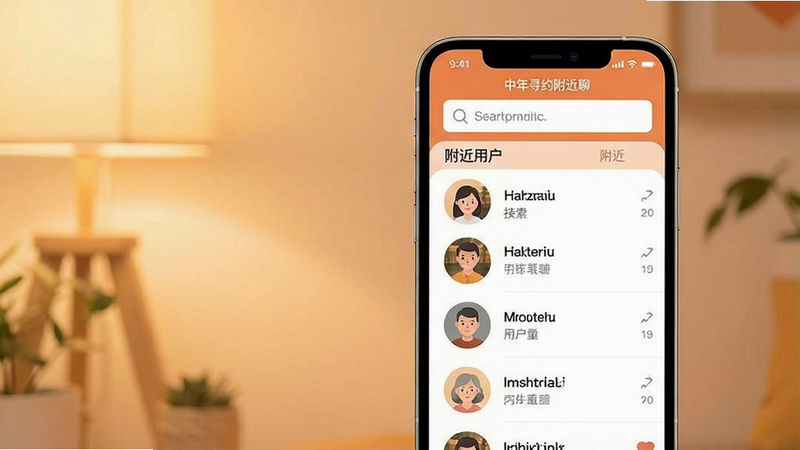 一张现代简约风格的智能手机应用界面展示图,主体为手机屏幕,显示名为