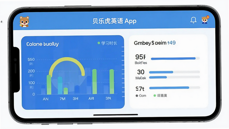 ����Ϊ���ֻ�Ӣ��APP�ļҳ����ƽ��棬���ְ���ͼ��չʾѧϰʱ���ʹʻ�������ɫ���רҵ�����ֱ�ǩ����������ִ���Լ��ϸ��ͻ�����ݿ��ӻ�Ч�������ʸ��壬�ɾ����޶���Ԫ��