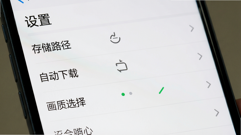 主体为手机设置界面,布局为列表式设置选项,包含
