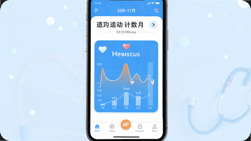 主体为孕橙APP手机界面展示,布局清晰,顶部显示日期与孕周,中部为胎动计数核心功能模块,底部为导航栏,风格为清新医疗蓝配色,细节丰富包含心形图标与数据图表,画质高清,干净,无多余元素