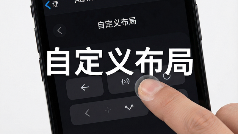 主体为APP设置界面,展示拖拽自定义按键的操作过程,文字