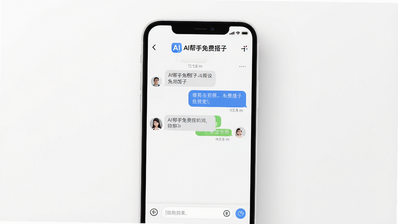 һ��չʾAI������Ѵ����ֻ�APP����ĸ�����Ⱦͼ������Ϊ��ɫ�����ϵ��ֻ�ģ�ͣ���Ļ��ʾ����Ի��򣬽�����ˬ��࣬�����С�AI������Ѵ��ӡ�Logo���ײ�������򣬷��Ϊ�ִ���ƽ����ƣ����ʸ��壬�޶���Ԫ��