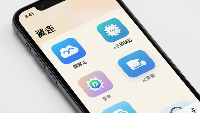 手机屏幕显示“翼连”App列表界面,多个设备图标整齐排列,背景为浅色模式,布局清晰,风格扁平化,细节精致,画质高清