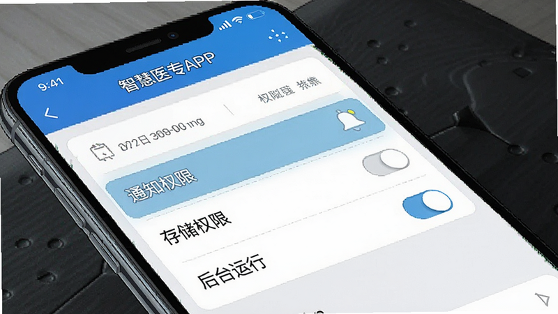 һ���ֻ����ý���ʾ��ͼ��չʾ���ǻ�ҽרAPP����Ȩ������ҳ�棬������ʾ��֪ͨȨ�ޡ������洢Ȩ�ޡ�������̨���С����أ������࣬�������������ֹ��������Ƽ��У�ϸ��׼ȷ�����ʸ��壬�ɾ����޶���Ԫ��