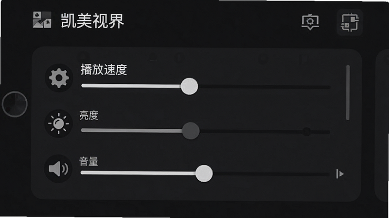 凯美视界设置界面特写,显示