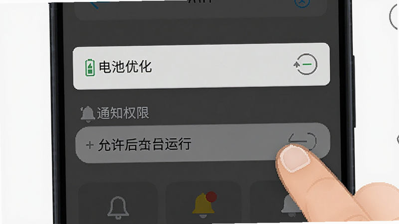 展示手机设置界面的插画,高亮显示