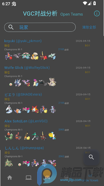 VGC对战分析工具 安卓版 数据维度