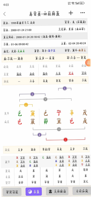 紫薇命盘查询安卓版 操作界面截图