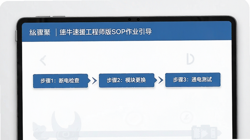 ����ΪϬţ��Ԯ����ʦ��SOP��ҵ�������棬����Ϊ��������ʽ���Ű��������������Ϊ����ʽ������ƣ�ϸ����ʾ������1���ϵ��顱��������2��ģ���������������3��ͨ����ԡ������ʱ��棬�ɾ����޶���Ԫ��