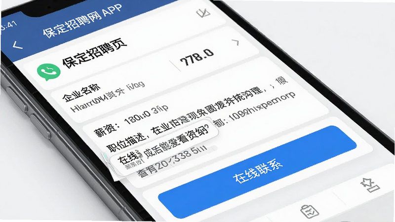 ����Ϊ������Ƹ��APP�ڵĸ�λ����ҳ����ģ�⣬���ְ�����ҵ���ơ�н�ʷ�Χ��ְλ������������ϵ��ť���Ű����רҵ�����Ϊ�����Լ�磬ϸ��ͻ�������߹�ͨ���͡��鿴���ʡ����ܣ������������ɾ����޶���װ��