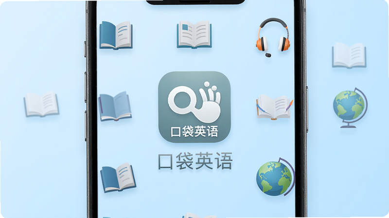 ����Ϊ�ڴ�Ӣ��App���ֻ�����չʾ�����ֲ����ִ������񣬱���Ϊ��͵�ǳ��ɫ���䣬����ͻ����ʾAppͼ�꼰���ڴ�Ӣ���������Χ�������鱾������������Ƚ���Ԫ��ͼ�꣬�Ű�����Գƣ��������רҵ��ϸ�ھ��£����廭�ʣ��޶�������Ԫ�أ��ɾ�