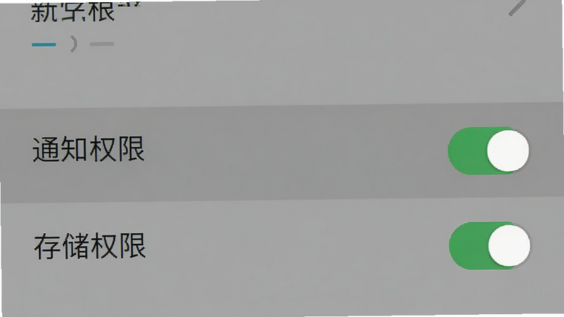 主体为手机设置界面截图,布局显示权限管理列表,高亮显示
