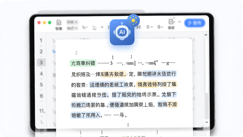 ����Ϊһ���򿪵��ĵ��༭���棬��Ļ����ʾһ���Զ����Ӻñ������Ķ��䣬�����Ϸ���һ������AI����ͼ�����ڹ���������Ϊ��͵İ�ɫ������Ԫ�ذ����Զ�������Ǻͱ����Ÿ������������������Ű�����Ķ�ϰ�ߣ����Ϊ�ִ��칫UI��ϸ�ڰ�����͵ı߿���Ӱ������ϸ�壬�ɾ����޶���Ԫ��
