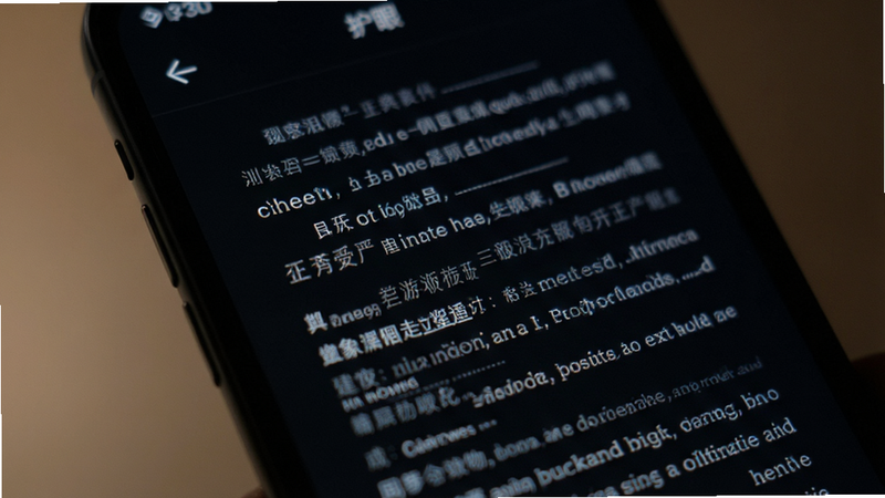 ����Ϊ�ֻ���Ļ��д��������ʾ�Ķ����棬�Ű�Ϊ�����ı��������Ϊ��ɫҹ��ģʽ��ϸ��չʾ����������������ͣ�������ʵ���޷�����ţ�ͻ������Ч��