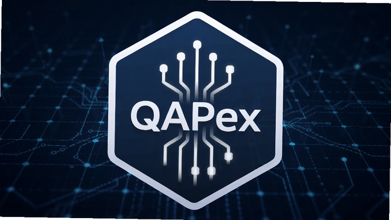 ����ΪQAPex��׿Ӧ��ͼ�꣬λ�ڻ������룬����Ϊ����ɫ�Ƽ�������ͼ�����������ƣ��ڲ�������ɫ���������������־��жԳƣ��Ű��࣬����ִ��Ƽ��磬ϸ�����������ʸ��壬�ɾ����޶���Ԫ��