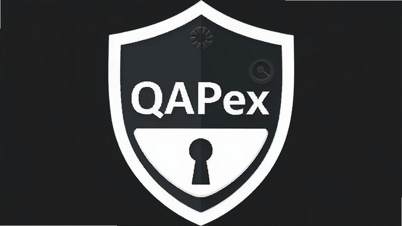 ����ΪQAPex��ȫ��ͼ�꣬������״���м���QAPex����������Ϊ���ɫ���������ĶԳƣ��Ű��࣬���ʸ��ͼ�꣬ϸ�ڰ����������������ʸ��壬�ɾ����޶���Ԫ��