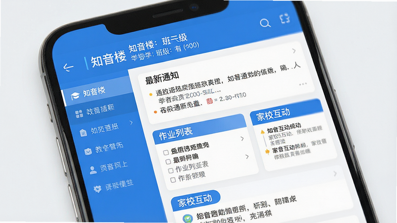 һ�Ÿ�����ֻ�Ӧ�ý���չʾͼ������Ϊ��֪��¥��APP��ҳ������������������ʾѧУ������༶��Ϣ���м������Ϊ������֪ͨ��������ҵ�б����͡���У������������飬����в�����˵��������������죬������ɫ���ɫΪ��ɫ�������������׶������ʸɾ����޶���װ��Ԫ�أ�רҵUI��ƣ�8k�ֱ���