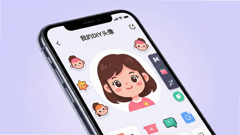 主体为一部最新款智能手机,屏幕中央清晰显示着名为
