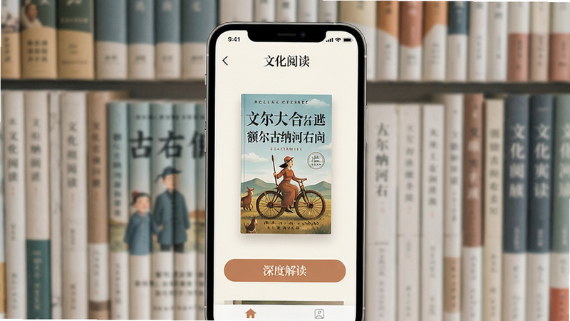 �ֻ���Ļ��ʾ���Ļ��Ķ���ҳ�棬������һ����������鼮���棬�м�ͻ����ʾ��������ɺ��Ұ�������Ӱ���·��С���Ƚ������ť�������������£�ɫ����ͣ��������룬���������֣����廭��