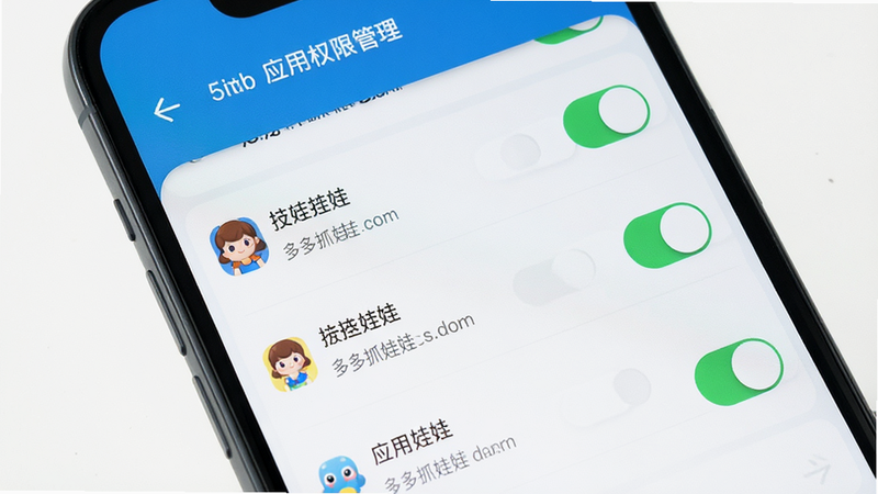 ����Ϊ�ֻ����ý��棬��ʾӦ��Ȩ�޹���ҳ�棬����Ϊ�б���ʽ���Ű�����������ƽ����ϸ��չʾ����״̬�������������ɾ����������֡����ץ���ޡ�