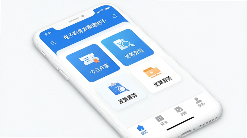 一张高清手机应用界面展示图,主体为白色背景下的智能手机,屏幕显示名为